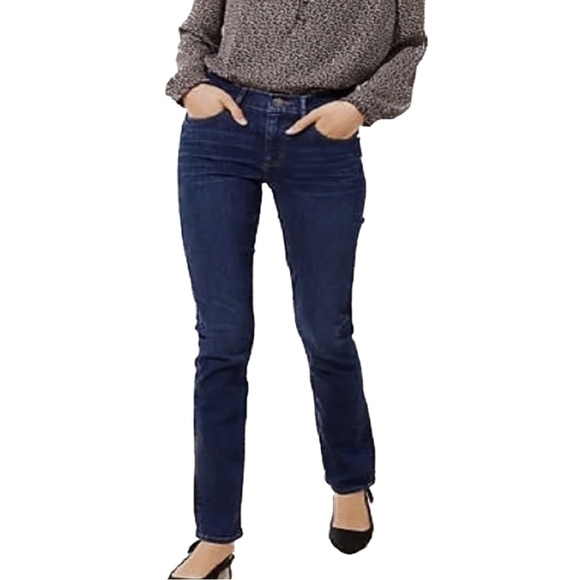 Ann Taylor Denim - Ann Taylor LOFT Modern Straight Dark Wash Blue Jeans Size 4